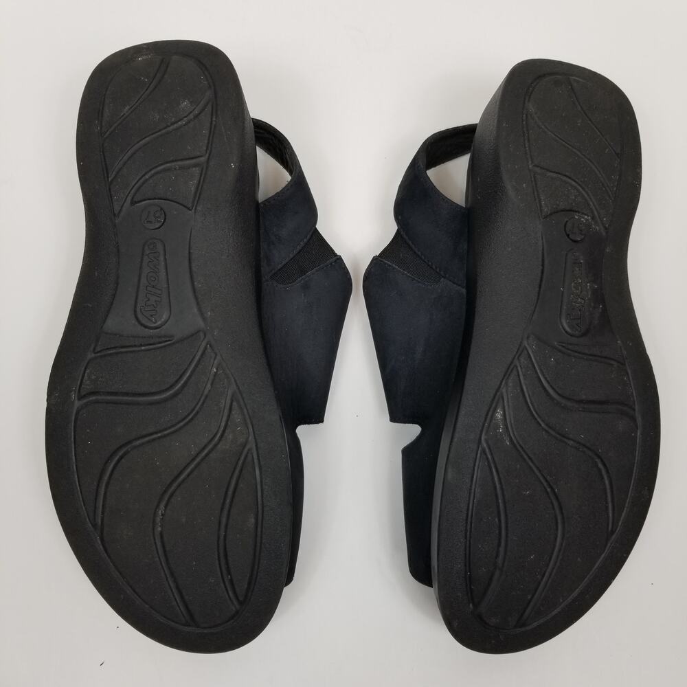 Wolky Nimes Women's Black Nubuck Leather Sandals Size 37 - Picture 9 of 10